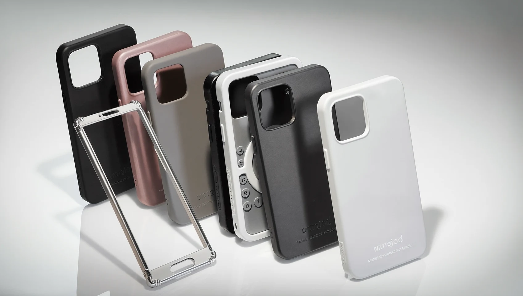 Illustration: Smartphone mit Schutzhülle auf ruhigem Hintergrund